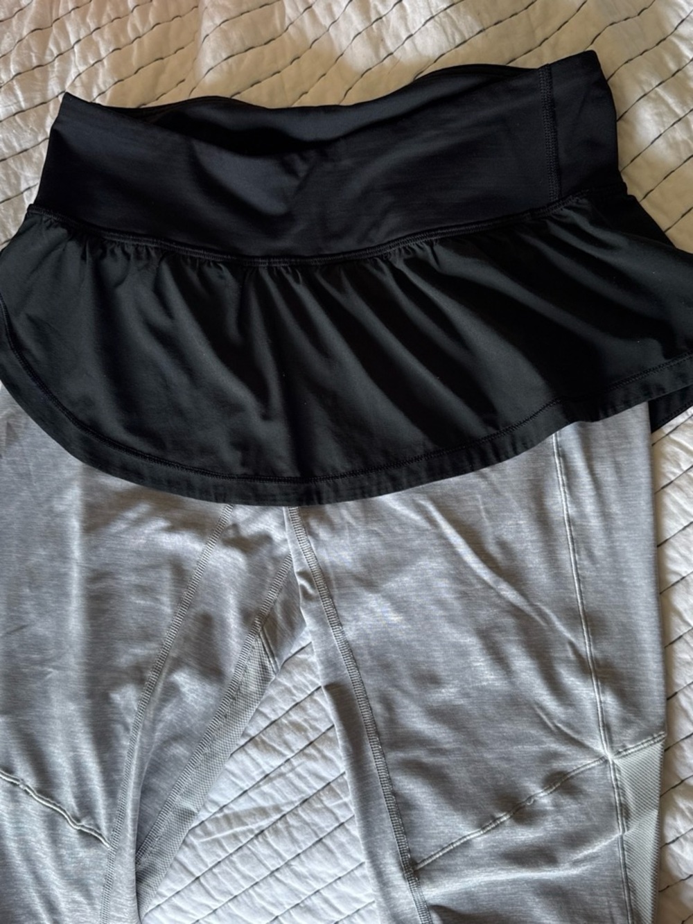 Lululemon Black Skirted Active Leggings with Gray leggings
